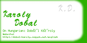 karoly dobal business card